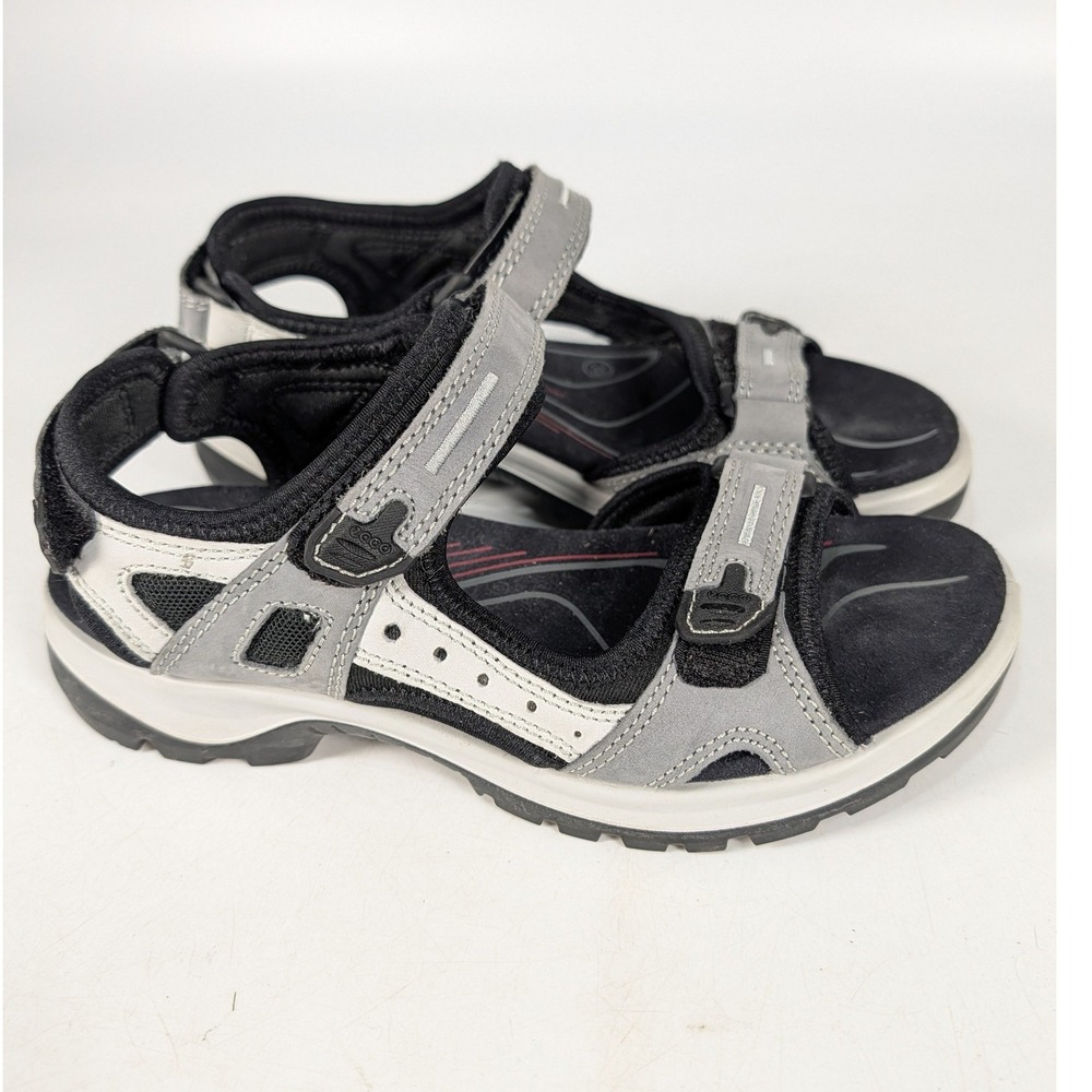 ECCO Yucatan Womens Grey Black Sport Sandals Receptor Hiking Walking Size 39